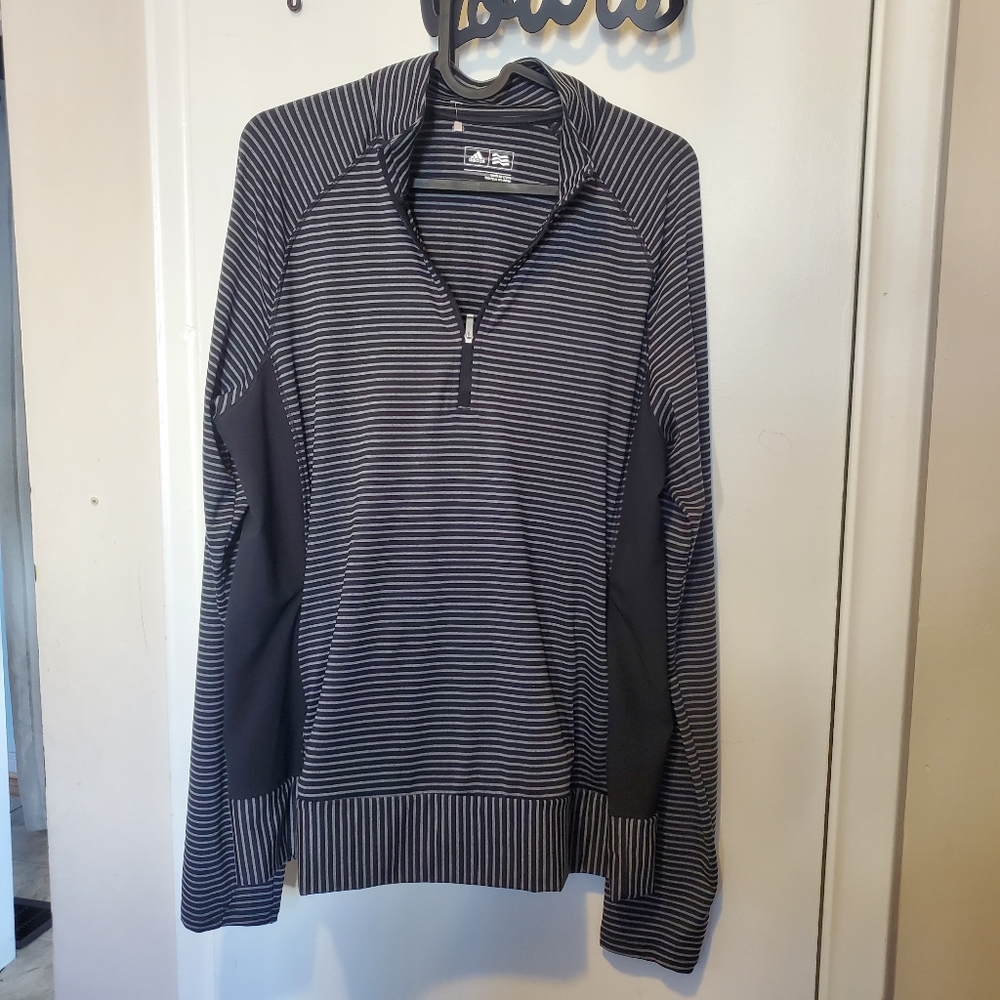 Adidas striped pullover L